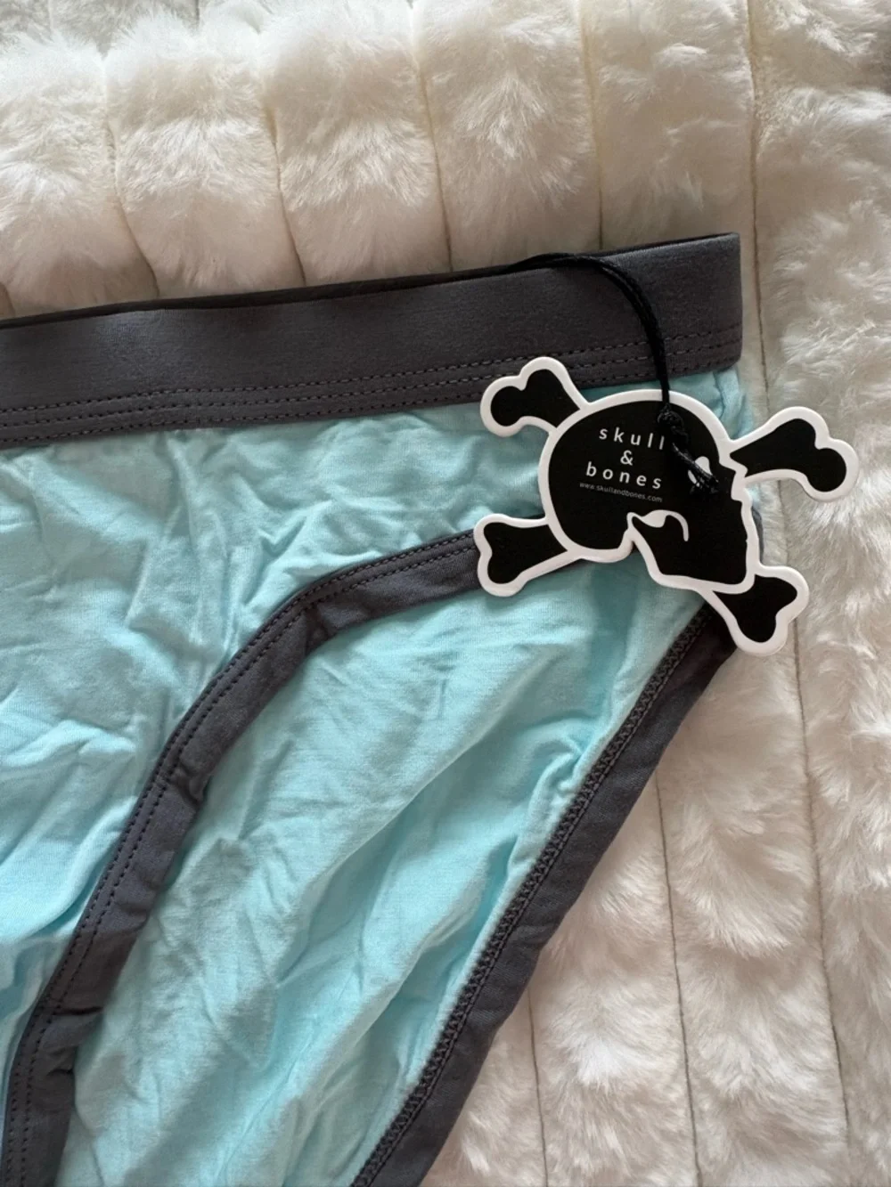 NWT Skull & Bones Men’s Brief XL Sky Blue Low Rise Stretch Underwear